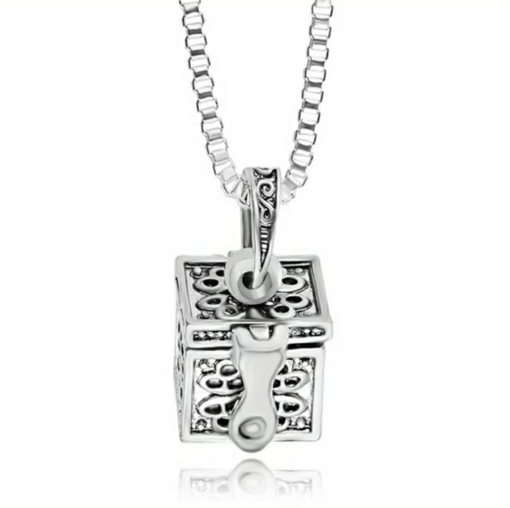Silver Mini Keepsake Urn Cremation Ash Pendant - Picture 6 of 6
